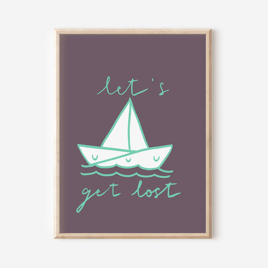 Cute printable poster paper boat